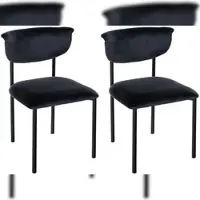 Proregal 2er Set Besucherstuhl IBIZA Samt HxBxT 78x52x53cm Samt Schwarz Konferenzstuhl