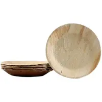 KOKA 10x runder Teller aus Palmblatt Größe 25 cm