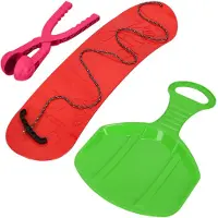 KOTARBAU Spielset Snowboard Schneeballzange Poporutscher für Kinder Spielset für den Schnee Rutschbahn Snowboard Schneeballautomat Rot, Rosa & Grün