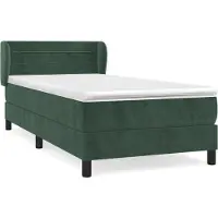 Syfax Boxspringbett mit Matratze Dunkelgrün 100x200 cm Samt