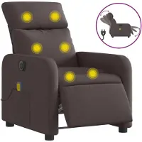 Syfax Massagesessel Elektrisch Dunkelbraun Stoff