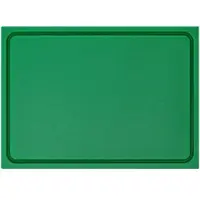 Morleos Muvell Schneidebrett Kunststoff HDPE500 | Grün 60x40x2 cm | Schneidbrett | Gastro Profi HACCP Obst & Gemüse Küchenbrett | 1 Seite mit Saftrinne |