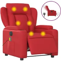 Syfax Massagesessel Elektrisch Rot Kunstleder