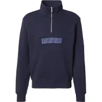 Napapijri Pullover Herren Box Logo Half Zip Blu Marine-L