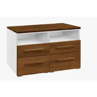 Hasena Kommode Dowio Weiß mit Eiche-Massivholz-Front zerlegt, zerlegt (zum Selbstaufbau) 90x50x55 cm – Selezione