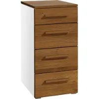 Hasena Kommode Quatro Weiß mit Eiche-Brandy-Front zerlegt, zerlegt (zum Selbstaufbau) 45x50x86 cm – Selezione