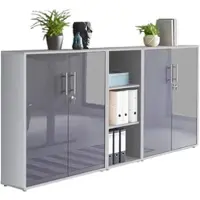 Mid.You Aktenschrank Office Edition Sw Anthrazit Hochglanz/Grau