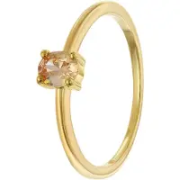 Trendor 21370-17 Damenring 333 Gold (8k) Ovaler Zirkonia Champagne