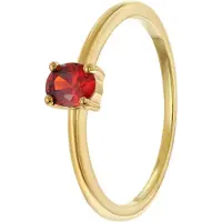 Trendor 21370-08 Damenring 333 Gold (8k) Ovaler Zirkonia Rot