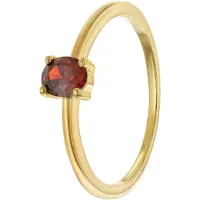 Trendor 21370-16 Damenring 333 Gold (8k) Ovaler Zirkonia Granatrot
