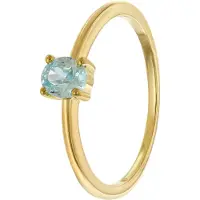 Trendor 21370-03 Damenring 333 Gold (8k) Ovaler Zirkonia Hellblau