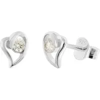 Trendor 21404-01 Damen Ohrringe 925 Silber Ohrstecker Herz Mit Zirkonia
