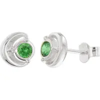 Trendor 21422-11 Damen Ohrringe 925 Silber Ohrstecker Zirkonia Grün