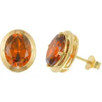 Trendor 21346-10 Damen-Ohrringe 925 Silber Vergoldet Orange-Rot