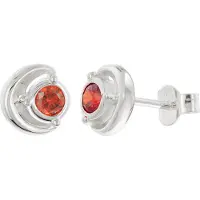 Trendor 21422-07 Damen Ohrringe 925 Silber Ohrstecker Zirkonia Rot