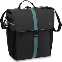 Gazelle Einzelne Fahrradtasche Single Pannier – Schwarz/Grün, ca. 18,5 l