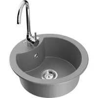 Mexen Diego 1-Becken-Granit-Spüle mit Mischbatterie Telma, Grau - 6512-71-670200-00