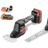 FUXTEC Grasschere FX-E1HHS20-SET | Akku Strauchschere 20V | 80 Min Laufzeit | 2in1 Handheckenschere | 20cm Schwert | 10cm Rasenkantenmesser