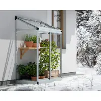 Canopia Kunststoff Aluminium Anlehngewächshaus Lean to grow 42 silber klar 121x62x160 cm
