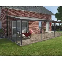 Canopia By Palram Seitenwand für Terrassendach mit 4 m Tiefe Anthrazit 330 cm