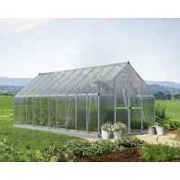 Palram - Canopia Kunststoff Gewächshaus Essence 8x20 silber 607x244x229 cm