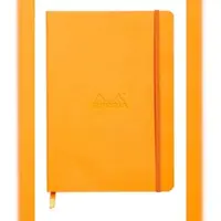Rhodia 117821C Rhodiarama Notizbuch A5 Softcover, 80 Blatt elfenbein 90g, kariert, mit GummizugverschlussOrange