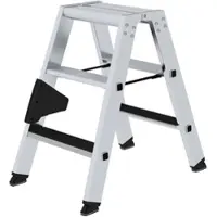 Proregal Stufen-Stehleiter beidseitig begehbar mit clip-step 2x3 Stufen