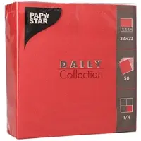 Papstar 700 Servietten `DAILY Collection` 1/4-Falz 32 cm x 32 cm rot