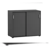 Proregal Möbelpartner Aktenschrank Fox | HxBxT 84x100x41cm | 2 Schiebetüren | Anthrazit | Büroschrank von