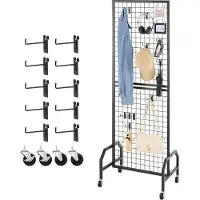 Vevor Gitterwandpaneele Gitterwand 60 x 164 cm 1 Stk. rollbarer Präsentationsständer mit 10 Haken