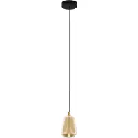 Nova Luce LED Pendelleuchte Alish 8W warmweiss 3000K Messinggold Schwarz Champagner Glas Metall Ø12cm 9416966