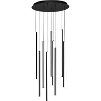 Nova Luce LED Pendelleuchte Gratta dimmbar 48W warmweiss 3200K Schwarz Aluminium Ø50cm 9081804