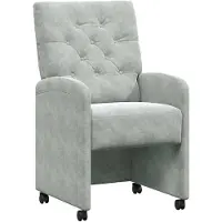 vidaXL Esszimmerstühle mit Rollen 2 stk. Samt Hellgrau 58 x 67 x 97 cm