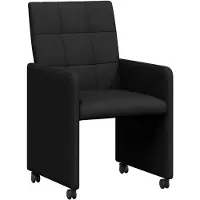 vidaXL Esszimmerstühle mit Rollen 2 stk. Stoff Schwarz 58 x 65 x 94 cm