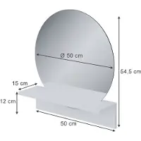 Vicco Badezimmerspiegel Elyra Weiß 50 x 54.5 cm mit Ablage, Model 58386