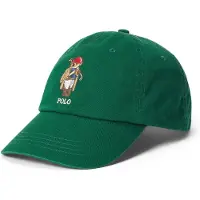 Ralph Lauren für Damen. 211A87349002 Baseball-Cap aus Baumwollköper mit grünem Polo Bear (OSFA), Lässig, Baumwolle