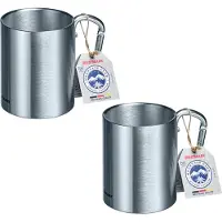 Westmark 2 Edelstahltassen mit Karabinerhenkel, 300 ml, 615422E3