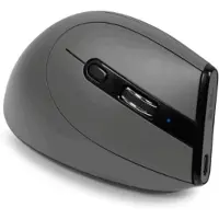 BakkerElkhuizen Grip Pro mouse, rechts, Vertikale Ausführung, Optisch, RF Wireless, 2400 DPI, Grau, Schwarz, Gelb