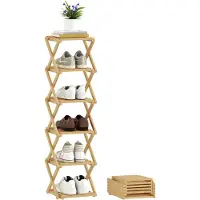 HOMCOM Schuhregal in Naturholz 30L x 29B x 108H cm | Gr.: onesize