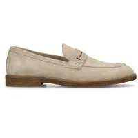 Manfield Beigefarbene Veloursleder-Loafer | Größe 43