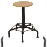 Proregal Drehspindel-Hocker Atlanta | Sitzhöhe 41-55cm | Tragfähigkeit 110kg | Holz-Buche | Stahl-Fußkreuz mit Fußstütze & Gleiter | Buche