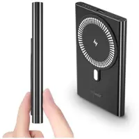 Revolt Ultra-flache Powerbank, 5.000 mAh, 20 W PD, Qi- & MagSafe-kompatibel
