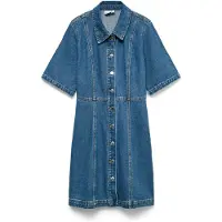 Vero Moda Jeanskleid "VMDAISY 2/4 SHORT DENIM DRESS NOOS" Baumwolle