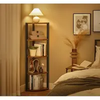 Famanu Eckregal mit 5 Ablagen - Stilvolles Design für Wohnzimmer, Schlafzimmer, Home Office