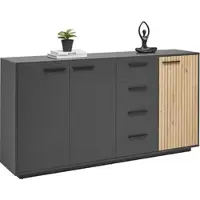 Momax Sideboard Lukas Anthrazit/Schwarz/Eichefarben