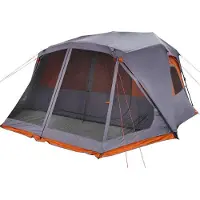 vidaXL Familienzelt 10 Personen Grau Orange Quick Release Wasserdicht