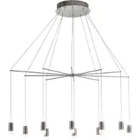 Stars of Light LED Hängelampe Santiga, Pendelleuchte Esstisch 20-flammig, Deckenlampe dimmbar, Stahl in nickel-matt, Kunststoff, Alu in weiss, warmweiß