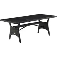 Casaria Gartentisch Takeo Polyrattan WPC Tischplatte 190x90x74cm schwarz