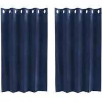 vidaXL Verdunkelungsvorhänge 2 pcs Dunkelblau 140 x 140 cm Samt