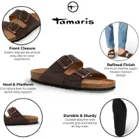 Tamaris Herren-Sandalen aus braunem Leder mit Fußbett